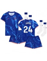 Chelsea Reece James #24 Domácí dres pro děti 2024-25 Krátký Rukáv (+ trenýrky)